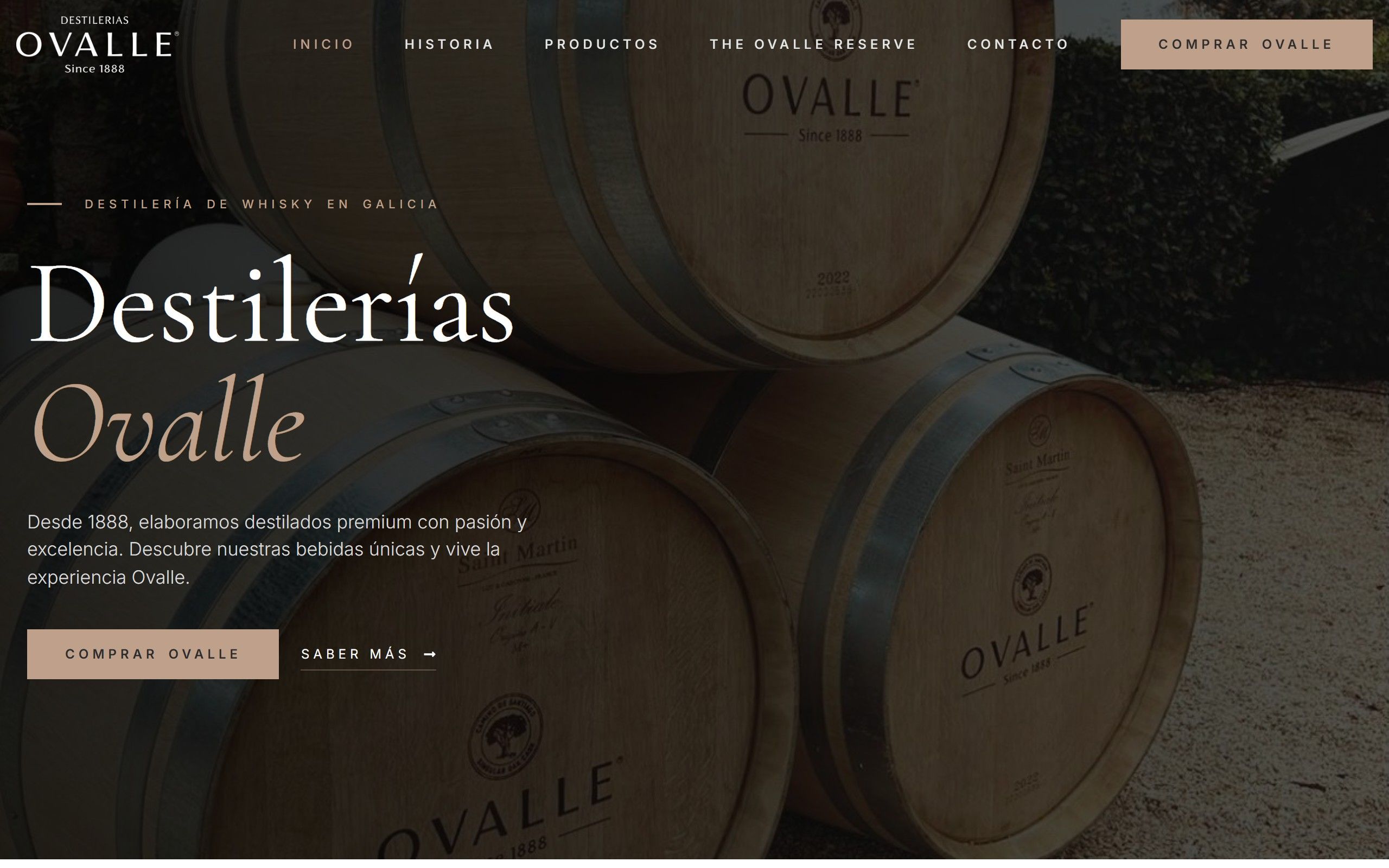 Web de Destilerías Ovalle, destilería de whisky